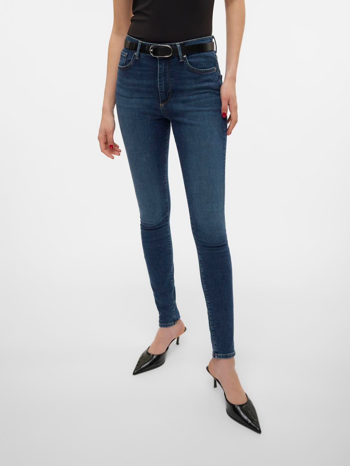 VMSOPHIA Skinny Jeans - Dark Blue Denim